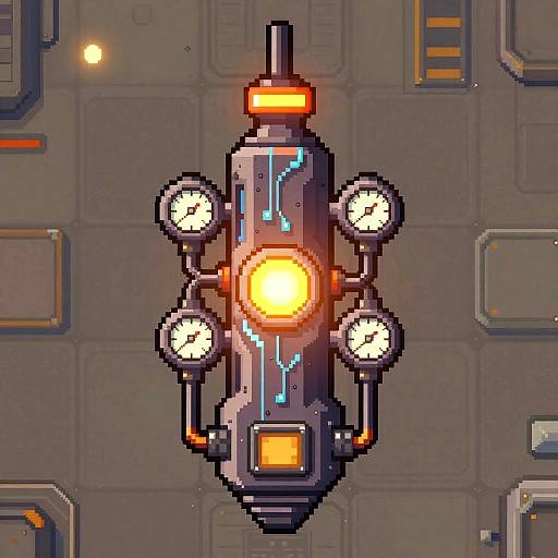 Futuristic 2D Thermal Plasma Projector Sprite