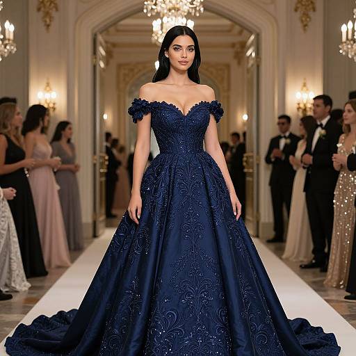Radiant Bride in Luxurious Blue Gown