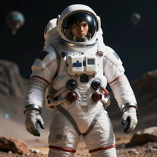 Determined Space Explorer on Alien Planet