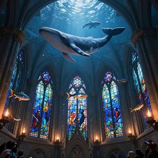 Surreal Cathedral in Gravity-Bending Realm