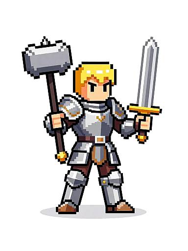 Pixel Art Knight Character