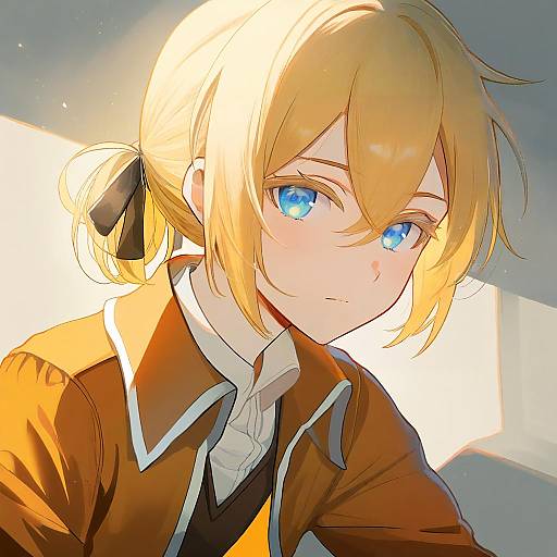 Illustration of Allen avadonia, vocaloid in the style of Hinagi (fox priest)