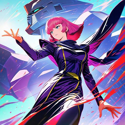 Illustration of Haman karn, gundam in the style of Nababa