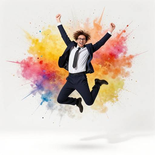 Entrepreneur Celebrating Success Explosion