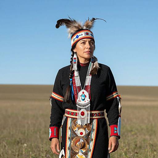 Native American Woman in Traditional Dress