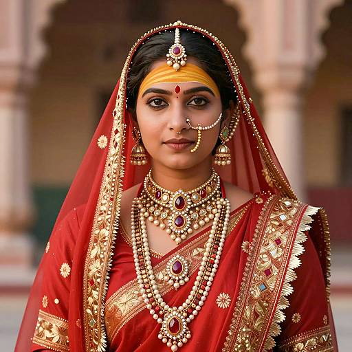 Photorealistic Portrait of Traditional Indian Beauty