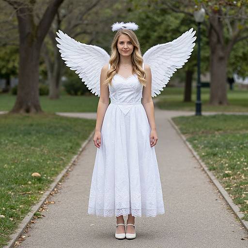 White Angel Dress in Park