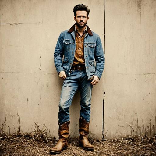 Man in Country Outfit with Corduroy and Denim