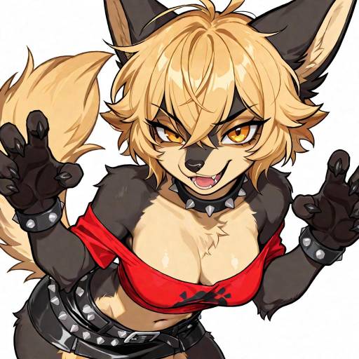 Punk-Inspired Jackal Girl Portrait