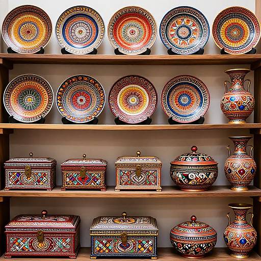 Vibrant Indian Handicrafts Display