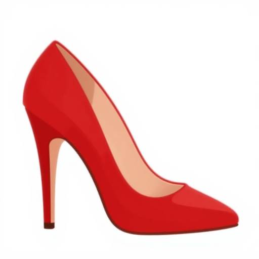 Minimalist Red High-Heeled Shoe