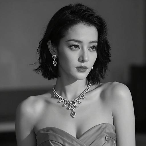 Elegant Black-and-White Portrait of a Woman