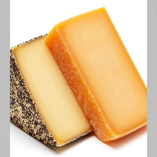 Close-Up of Two Cheese Slices