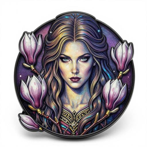Vibrant Magnolia Gothic RPG Trinket