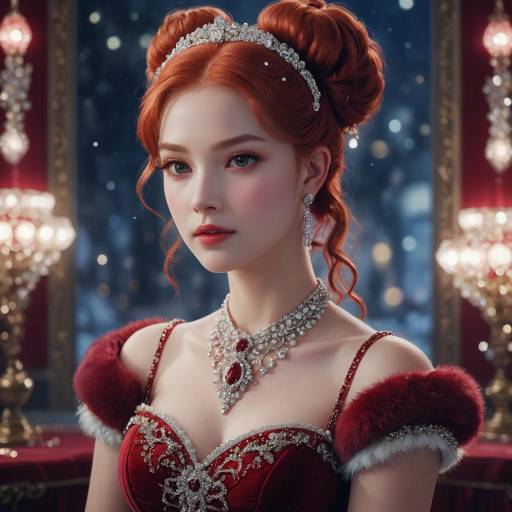 Elegant Young Woman in Velvet Corset