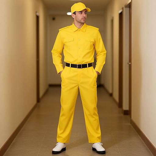 Man in Yellow Uniform Costume