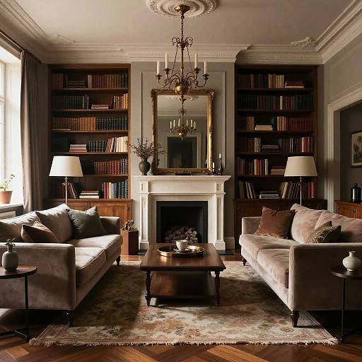 Moody Elegant Living Room Interior