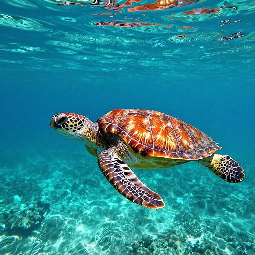 Green Sea Turtle in Turquoise Waters