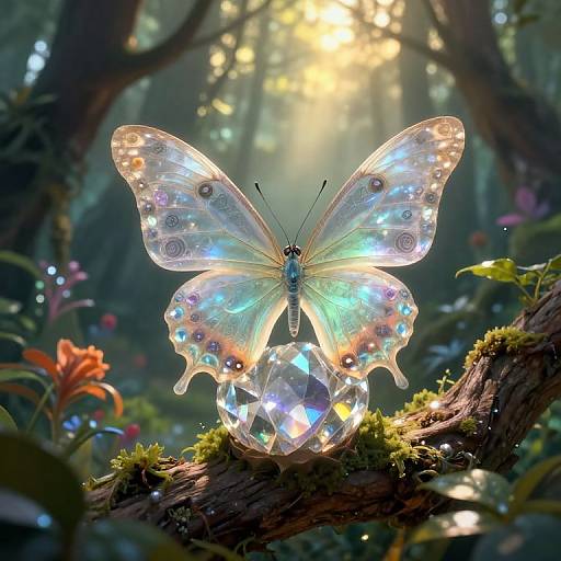 Ethereal Crystal Butterfly Emergence