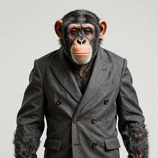 Stylish Anthropomorphic Chimpanzee in Jacket