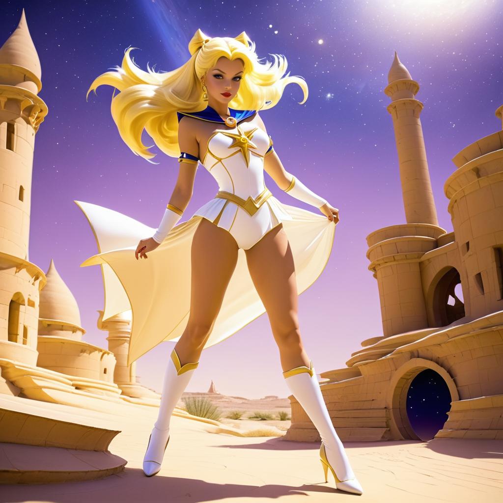 Curvaceous Star Guardian in Desert Ruins