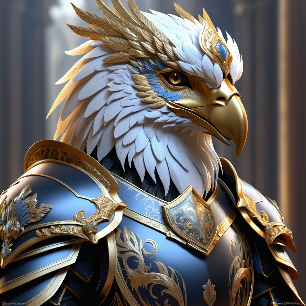 Noble Griffin in Intricate Armor Art