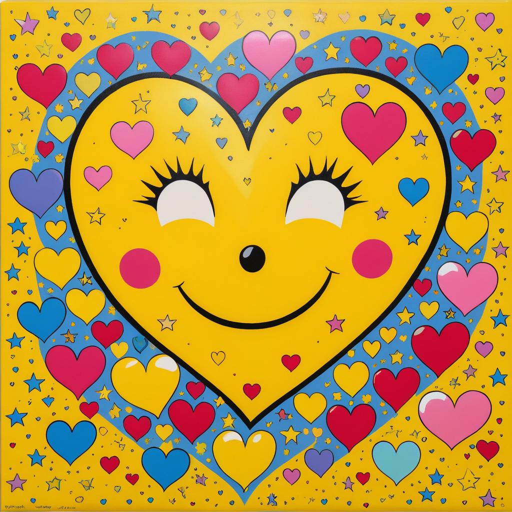 Cheerful Winking Heart Pop Art Design