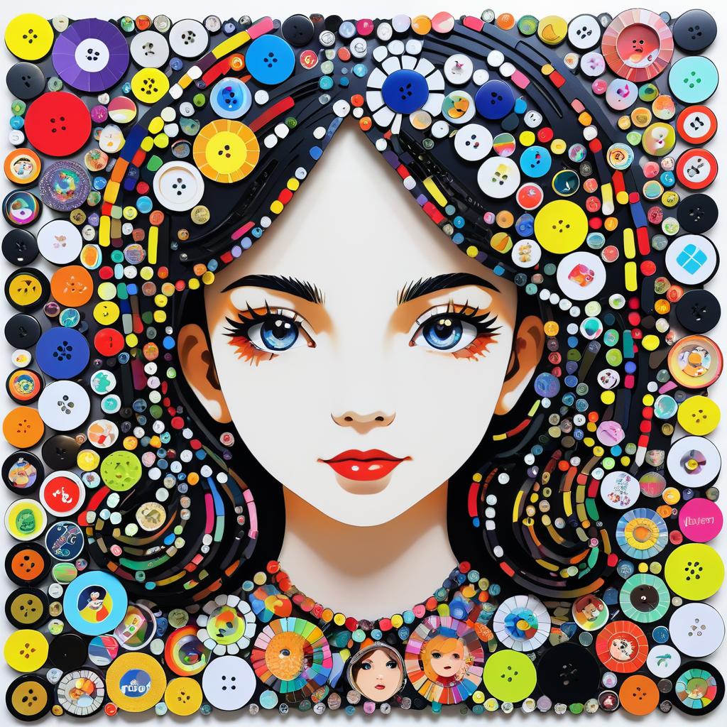 Buttons Portrait of a Young Girl