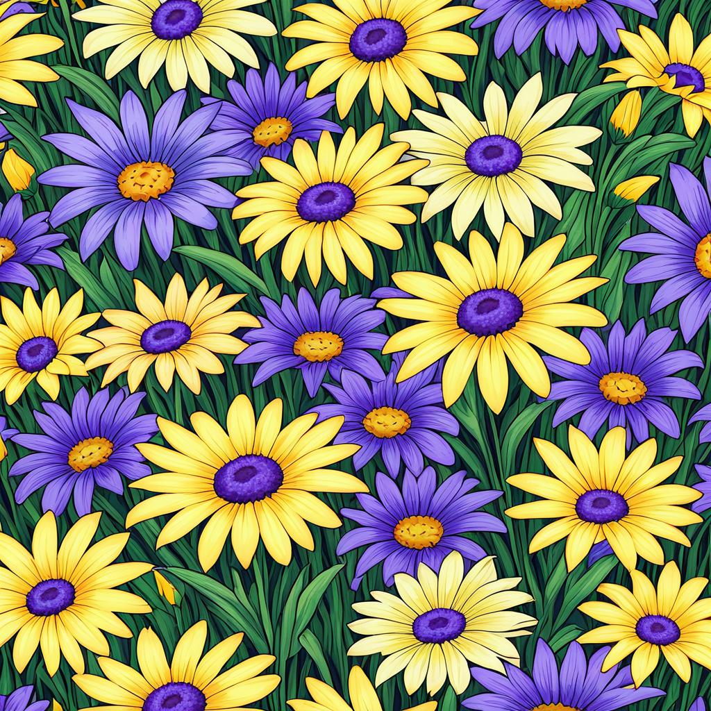 Vibrant Floral Pattern Inspired by Van Gogh