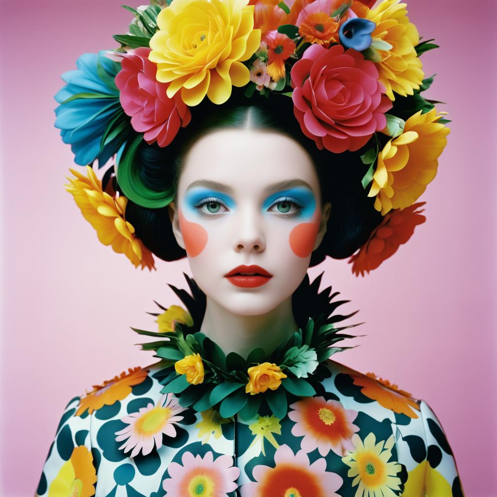 Surreal Avant-Garde Floral Fashion Portrait