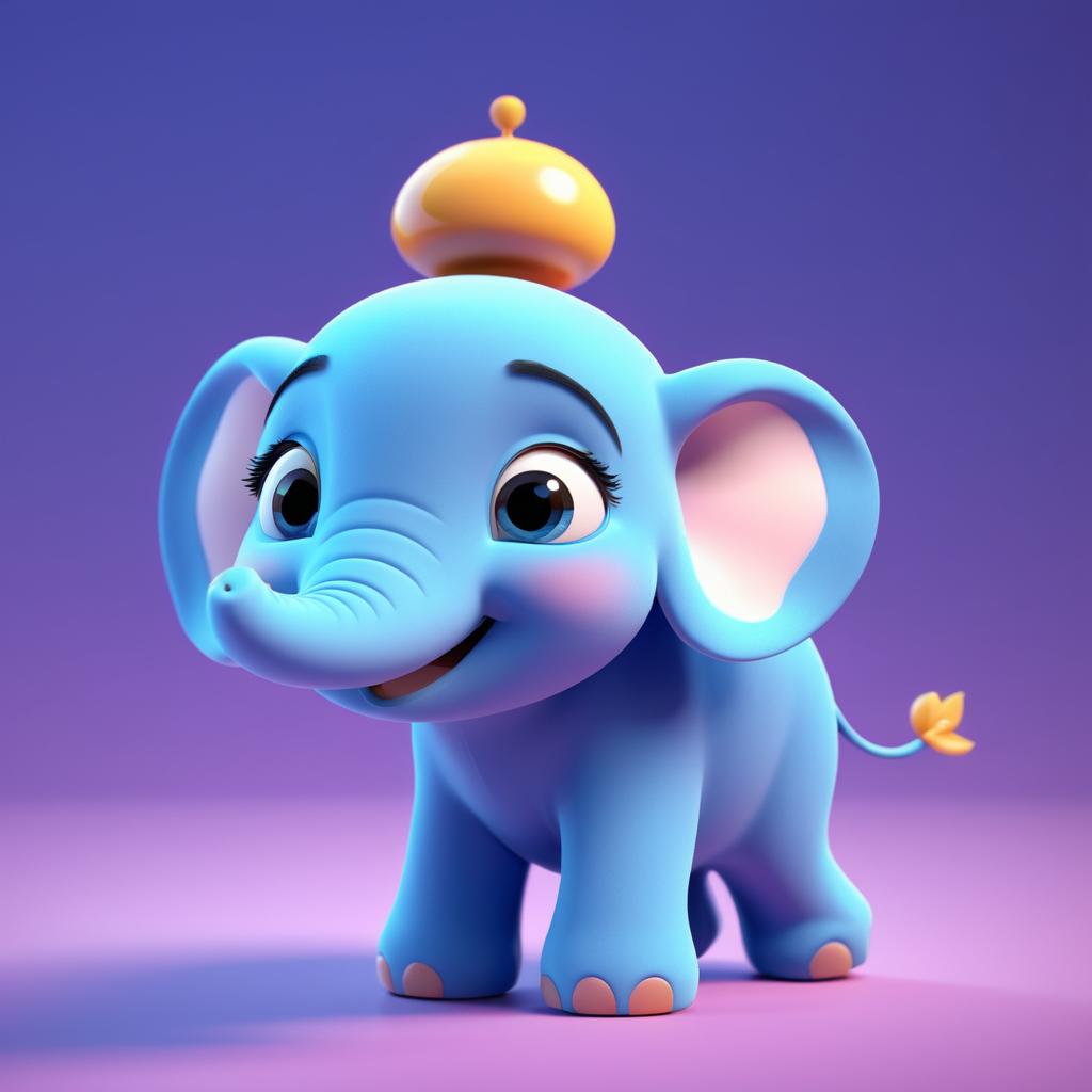 Adorable Pixar-Style Tiny Elephant Render