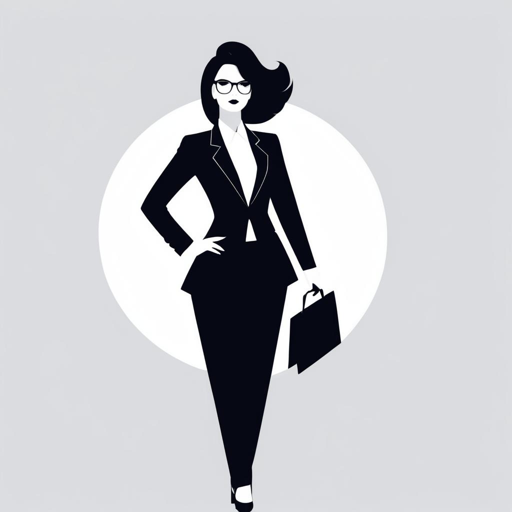 Minimalist Vector Businesswoman Illustration