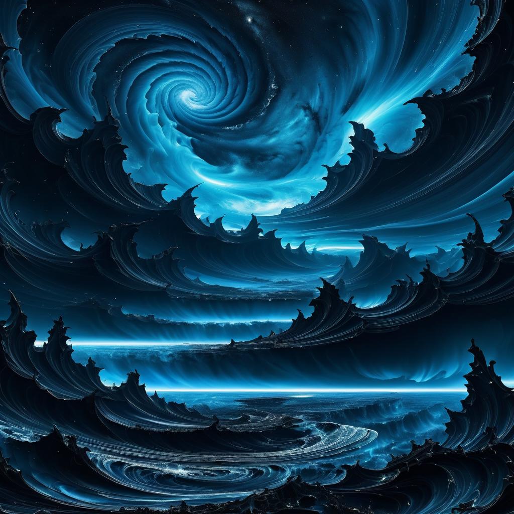 Cosmic Dread: Blue Waves in Space