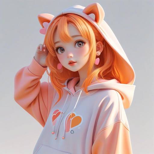 Pastel Anime Character in Mid-Spin