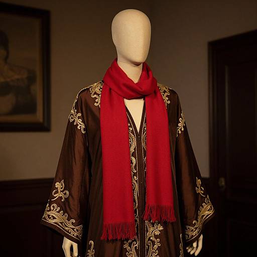 Elegant Mannequin in Embroidered Robe