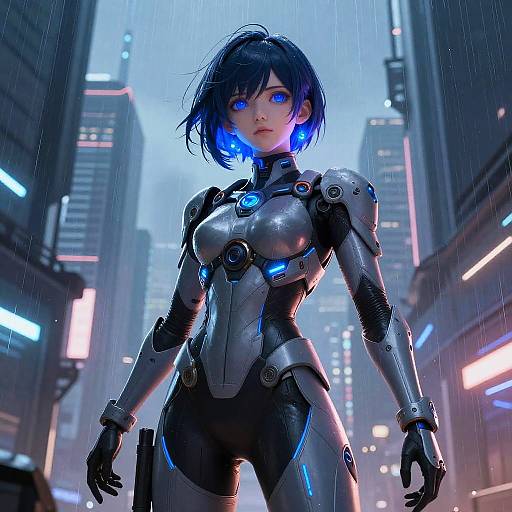 Anime Cool Girl in Futuristic Armor