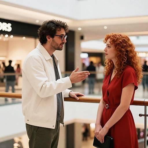 Couple in Cozy Mall Scene