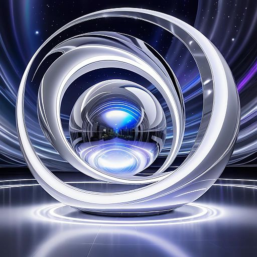 Futuristic Silver Sphere Light Art Futuristic Silver Sphere Light Art