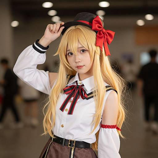 Blonde Girl in Ringmaster Costume