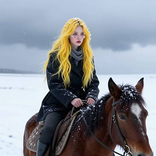 Dreamer Girl in Snowy Observatory