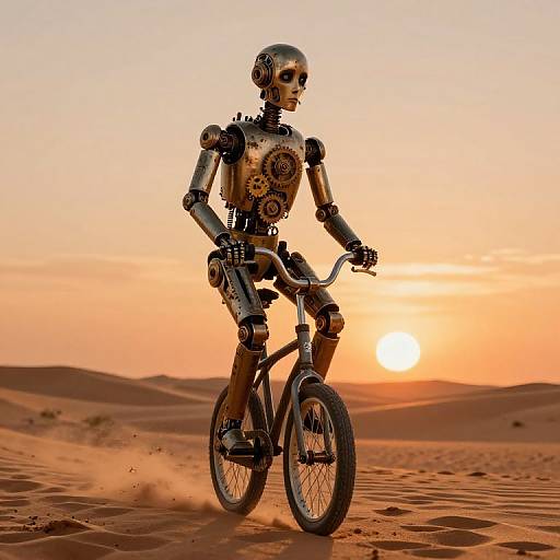 Steampunk Automaton on Desert Unicycle