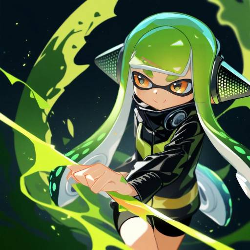 Illustration of Agent 3 (splatoon), splatoon (series) in the style of Suna (s73d)