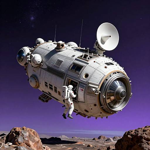 Massive Spaceship Landing on Alien Planet