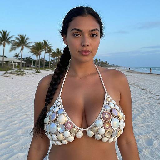 Candid Portrait of Woman on Beach