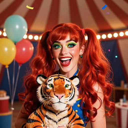 Vibrant Circus Performer in Pop Art