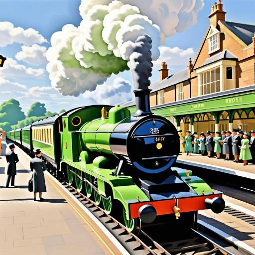 Mid-1950s Train Station Scene with Scotsman