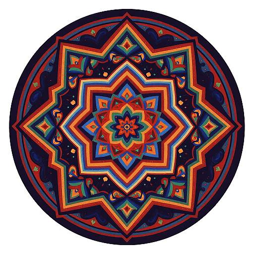 Vibrant Mandala with Geometric Patterns