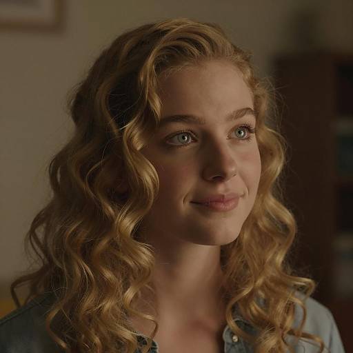 Young Woman in Warm Dim Lighting