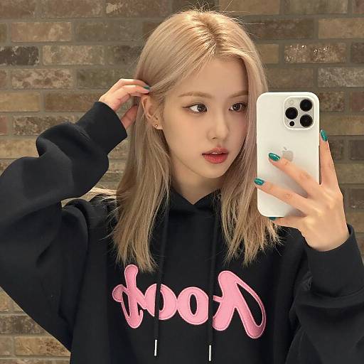 Young Woman Taking Mirror Selfie