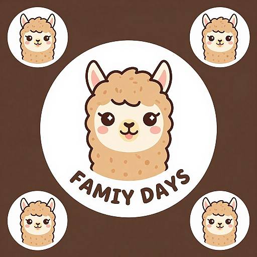Adorable Alpaca Cartoon Logo Design